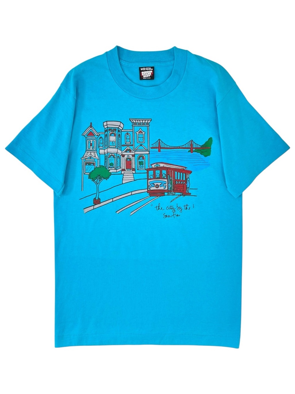 Vintage Single Stitch Made In USA Blue San Francisco Collectible T-Shirt Tee